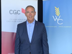 Representatives from CGC Inc., Wheatland County and the Alberta government announce the development of a wallboard manufacturing plant near Carseland.