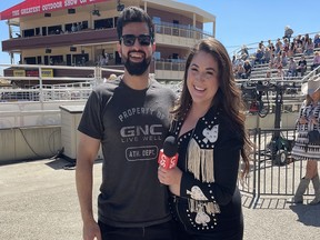 Ajay Chattha stopped to help country singer Michela Sheedy after her car broke down on the highway on July 11. He then offered to drive her to her gig at the Stampede rodeo, where she was set to sing the national anthem. Courtesy Michela Sheedy
