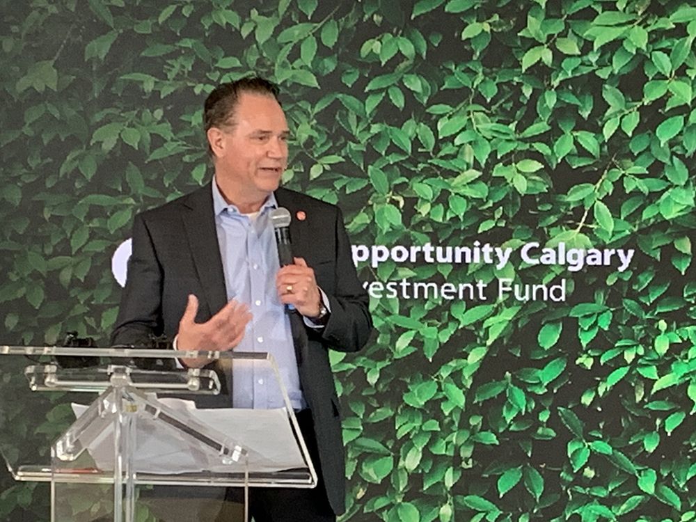 Brad Parry, CEO and president of Calgary Economic Development and CEO of OCIF, announces a $500,000 grant for Avatar Innovation on Thursday.