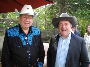 US Ambassador to Canada David Cohen, left, and Prime Minister Jason Kenney were among the dignitaries at the US Consul's 4th of July celebration.