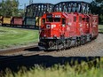 A Canadian Pacific Railway train in Calgary.