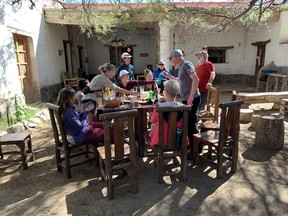 Rest days on the ConnecTour through Argentina were spent learning about the indigenous history and culture of the region.  Mixing with new friends over the local cuisine was always welcome.  Photo, Joanne Elves