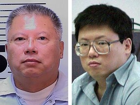 Serial killer Charles Ng, in 2018, left, and as he appeared in 1998.