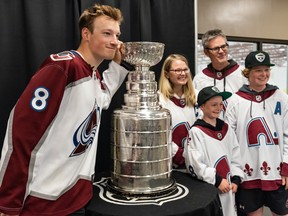 Colorado Avalanche player and Calgarian Cale Makar meets with fans at Crowchild Twin arena in Calgary on Thursday, August 11, 2022.