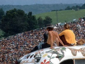 The slope of a farmer's field in the festival area provided a natural concert bowl.  postmedia files.