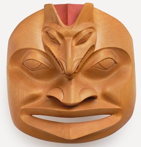 Dempsey Bob, Wolf Human Mask, 1992. Alder wood and acrylic paint. Collection of Eric Savics. Rachel Topham