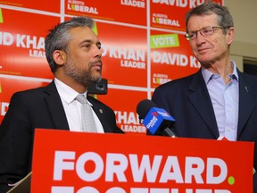 FILE PHOTO: David Khan, left, and David Swann were the last two permanent leaders of the Alberta Liberal Party. The deadline for the party's leadership race passed Friday with no candidates coming forward.