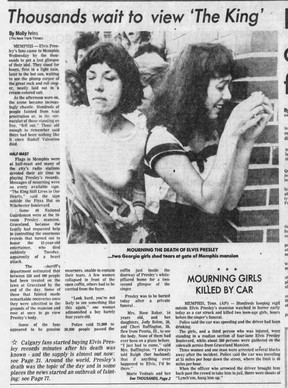 Front page of the Calgary Herald; August 18, 1977