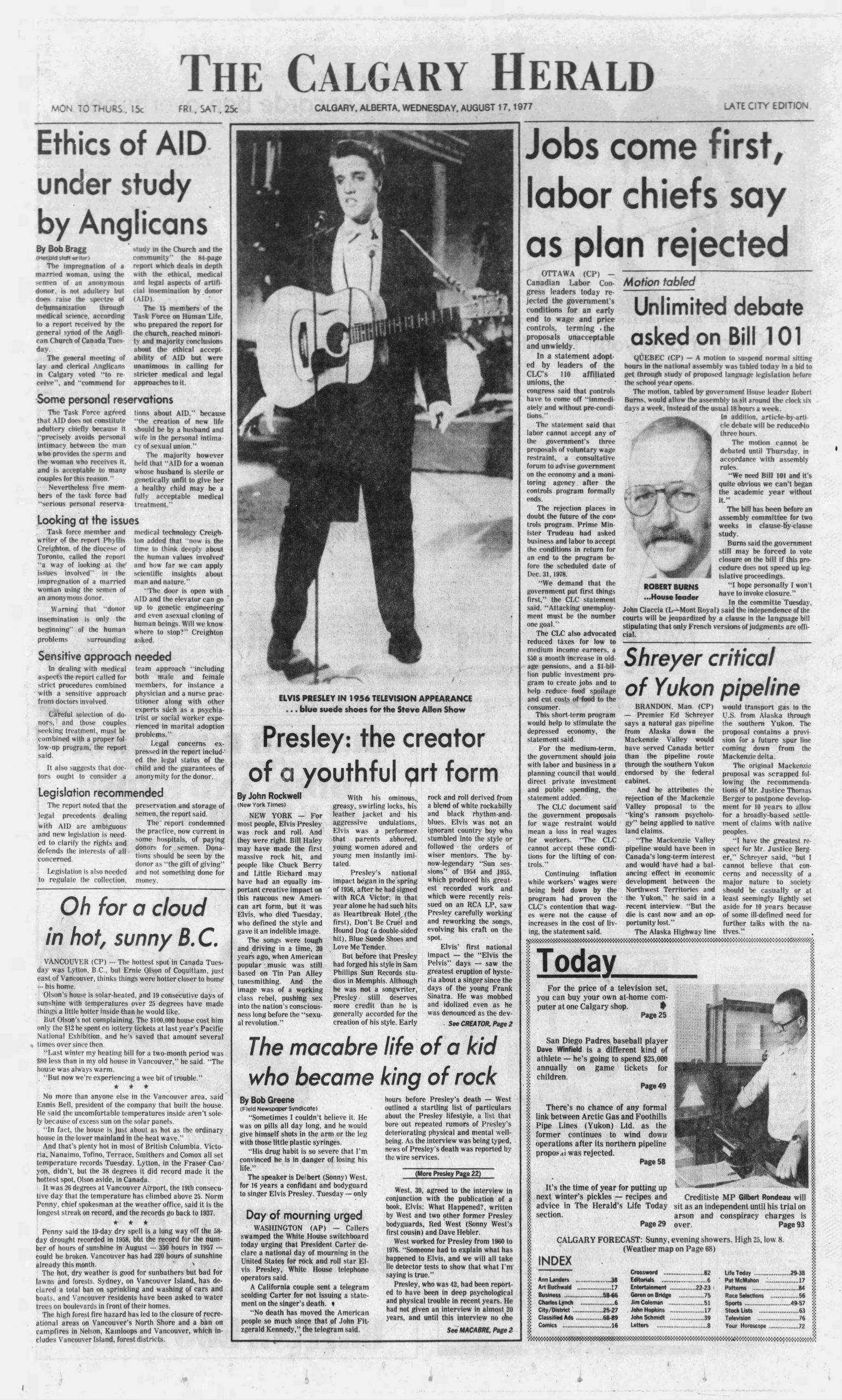 A look back at Elvis articles that appeared in the Calgary Herald | Calgary  Herald