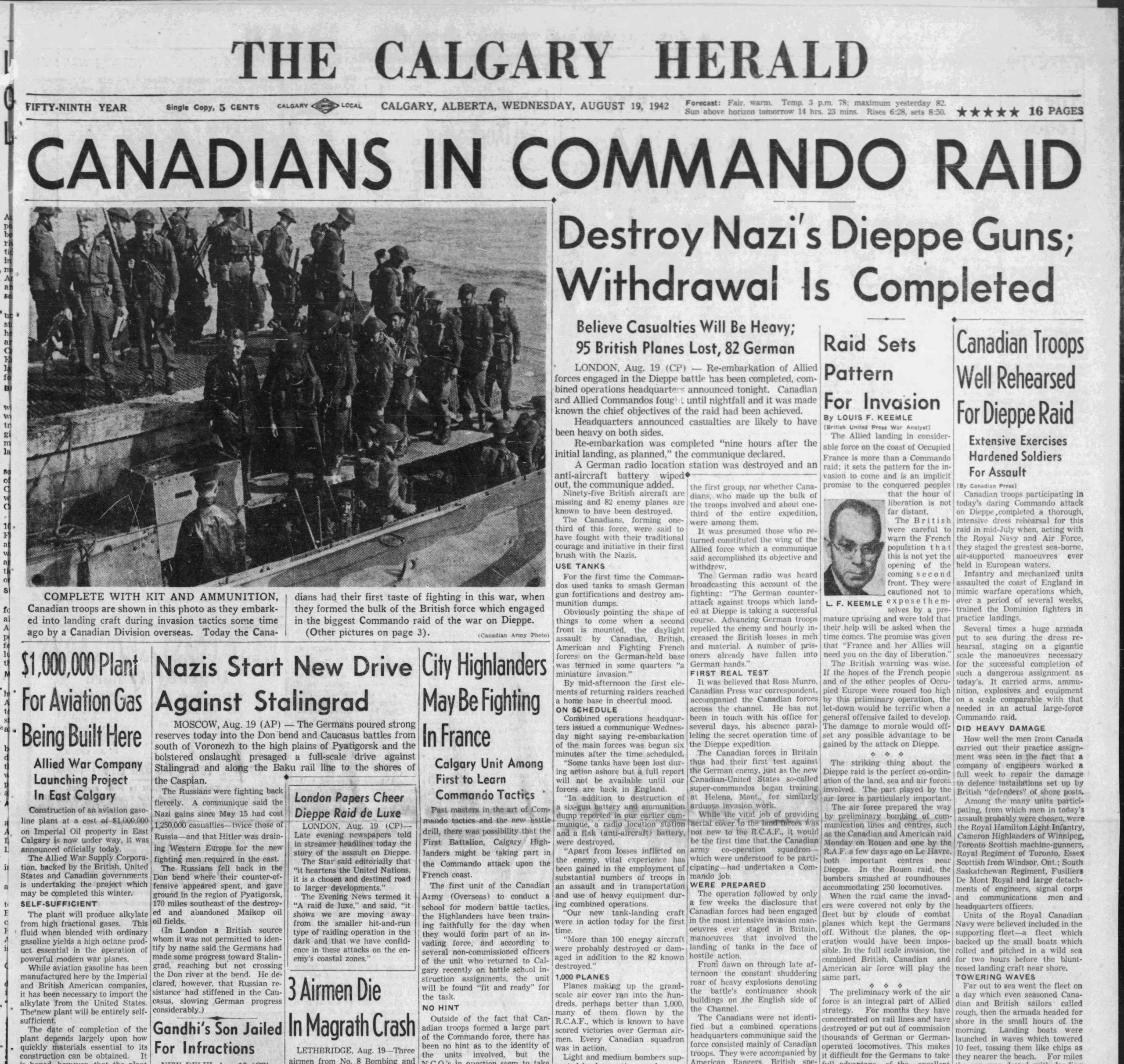 One Calgary veteran recounts the horrors of Dieppe and WWII: From the  archives