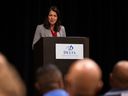 United Conservative Party leadership candidate Danielle Smith speaks during the Rally For Alberta at the Delta Hotels by Marriott Edmonton South Conference Center in Edmonton on Thursday, August 11, 2022.