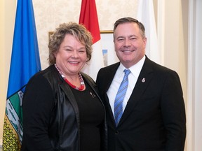 Fort Saskatchewan-Vegreville legislator Jackie Armstrong-Homniuk was appointed Associate Minister for the Status of Women by Premier Jason Kenney (right) in June.