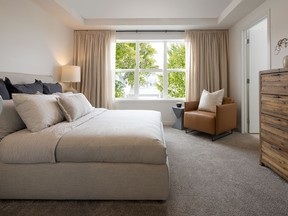 The master bedroom in the Almer show home by Hopewell Residential in Mahogany.