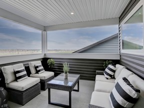 The balcony in the Champion show home by Cedarglen Homes in Belmont.