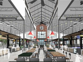 Artist's rendering of interior of the Calgary Farmers' Market West.