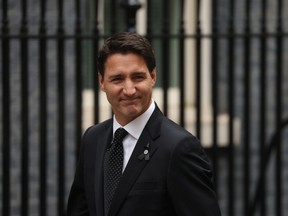 Prime Minister, Justin Trudeau arrives at 10 Downing Street to meet British Prime Minister Liz Truss on September 18, 2022 in London, England.