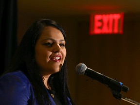 UCP-Führungskandidat Rajan Sawhney spricht am Donnerstag, den 8. September 2022, im Westin Hotel in Calgary.