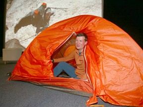 Jeromy Farkas poses in a tent at the Canyon Meadows Cinemas on Tuesday, September 20, 2022.