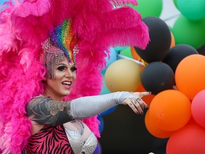 Calgarians celebrated during the Pride Parade in downtown on Sunday, September 4, 2022.