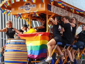 Calgarians celebrated during the Pride Parade in downtown on Sunday, September 4, 2022.