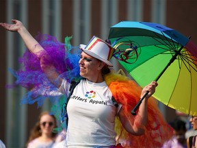 Calgarians celebrated during the Pride Parade in downtown on Sunday, September 4, 2022.