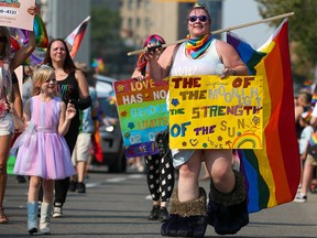 Calgarians celebrated during the Pride Parade in downtown on Sunday, September 4, 2022.