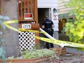 Calgary police investigate after two people were shot at 1715 28th Ave. S.W. in Calgary on Tuesday, September 27, 2022.