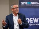 UCP leadership candidate Travis Toews speaks at the Yellowbird Community Hall Wednesday, September 14, 2022 in Edmonton.