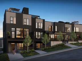 The first release of townhomes in October 2022 will include three styles of luxury, urban townhomes. SUPPLIED