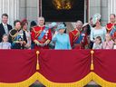 Queen Elizabeth II and members of the Royal Family appear  on the balcony of Buckingham Palace on June 9, 2018.