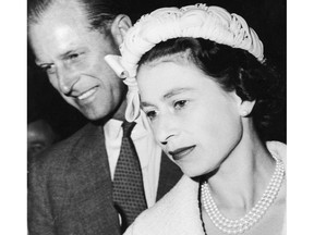 Queen Elizabeth and Prince Philip at a royal barbecue in Calgary in July 1959. Calgary Herald archives.