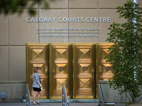 The entrance to the Calgary Courts Centre.