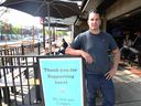 Harry Dimitriadis, owner of Jamesons Pub, outside the 17th Avenue SW location on Thursday.