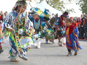 Dancers perform at Fort Calgary on Friday.