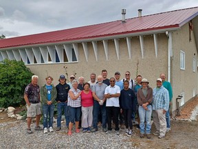 Volunteers pose after work was complete at St Paul's church in Brocket, near Pincher Creek.