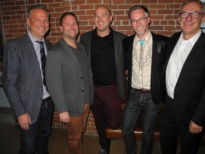 Pictured, from left, at the Chinook Fund Dinner held Oct. 12 at The Commons in the Ramsay Design Centre are Chinook Fund committee members Chris Post, Dave Emond, Bryan Clarke, Brian Clark and Gordon Sombrowski.