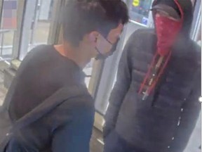 Homicide investigators have released a CCTV image of the victim and a person of interest in a suspicious death that occurred in East Village on Oct. 25, 2022.