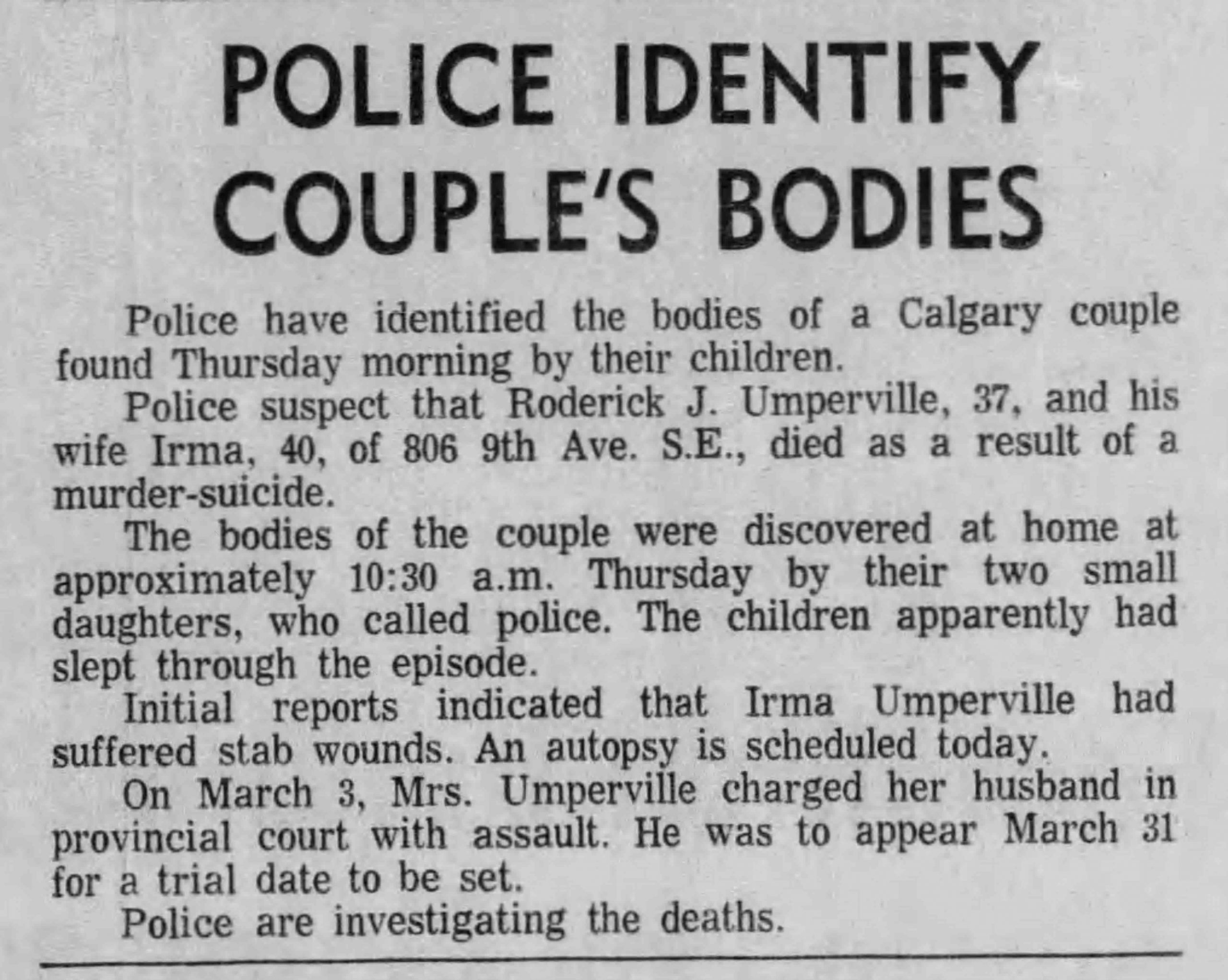 1971 murder newspaper article