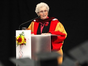 Joan Snyder speaks to graduates at a convocation ceremony on Nov. 10, 2011.