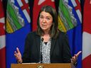 Danielle Smith hosted her first media availability as Premier of Alberta after being sworn in as the province's new premier on Tuesday, October 11, 2022 in Edmonton.