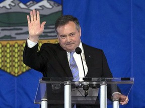 Jason Kenney announces his intention to step down as UCP leader last May.
