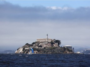 Alcatraz with fog retreating in the background. Photo, Andrew Penner