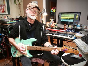 Producer/engineer/artist Ronnie Champagne sits in his Calgary home studio. Champagne was involved in the production of Rage Against the Machine’s debut album.