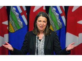 Danielle Smith hosted her first media availability as premier of Alberta in Edmonton after being sworn in on Tuesday Oct. 11, 2022.