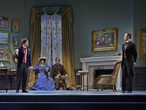 From left: Christopher Duthie, Emily Howard, Michael Rolfe, David Sklar in The Importance of Being Earnest.