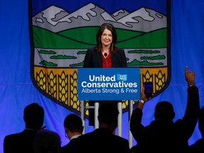 Danielle Smith after winning the leadership of the Alberta United Conservative Party in Calgary on Thursday, October 6, 2022.