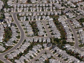 Aerial view of a Calgary suburb.