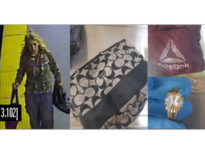 A composite image of an unidentified woman and some of her belongings. The woman died in August 2022. Police are seeking the public's help to identify her to provide her family with closure.