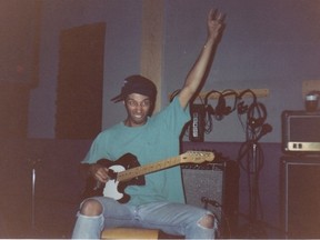 Rage Against the Machine guitarist Tom Morello hams it up for the camera while in a Calgary studio in the spring of 1992.