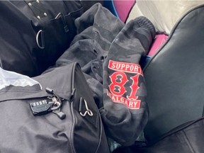 A photo from a U.S. sentencing memo for Ted Karl Faupel contained this image of a jacket with a patch supporting the Calgary Hells Angels.